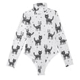 thumbnail image 3 of joogoo Cats Art Skulls Women's Mock Turtle Neck Long Sleeve Bodysuit M, 3 of 8