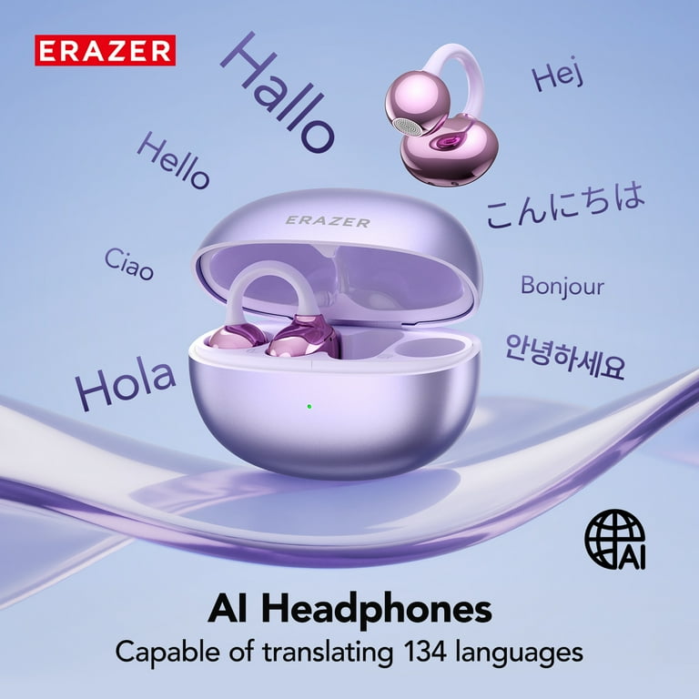 ERAZER XF36 Bluetooth 6.0 Wireless Clip-on Open-Ear Earbuds with