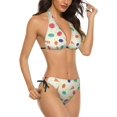thumbnail image 2 of NICKSUN Women's Bikini Sets, Cute Print Two Piece Bathing Suits Sexy Halter Padded Bikini Swimsuits, 2 of 6
