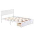 thumbnail image 6 of Euroco Luxury Pine Wood with Storage Platform Bed, Full for Kids, White, 6 of 12