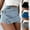 #432 Light Blue, variant on Felirenzacia Women Denim Mini Skirt Jean Skort Sexy High Waist Asymmetrical Wrap Stretch Short Skirts Light Blue,L