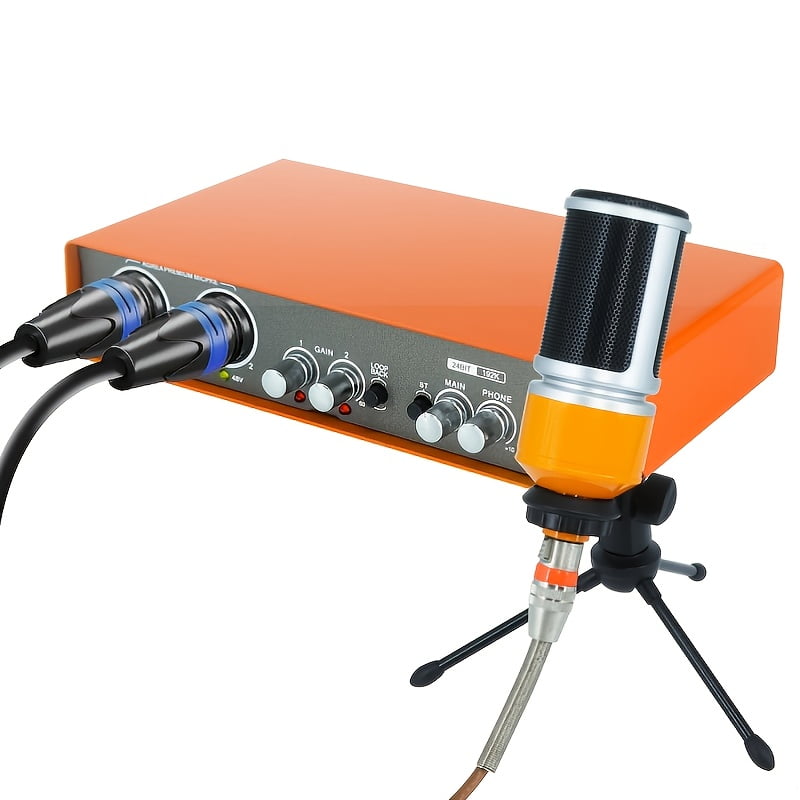Audio Interface Sound Card With Monitor Professional Sound Card Mixer