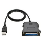 Thinsont USB To Parallel Printer Cable Adapter USB 2.0 Male to DB25 Female Parallel Port Printer Converter Cable IEEE 1284 for Computer PC