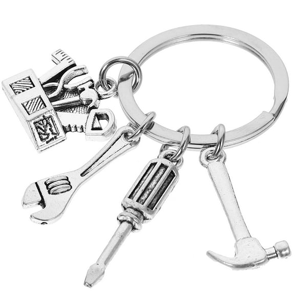 OUNONA  Car Ratchet Hammer Backpack Pendant Keychain Tool Box Functional