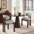 thumbnail image 4 of AFO Upholstered Dining Chairs Set of 6, Solid Wood Dining Room Chairs with Ergonomic Padded Backrest, Modern Chenille Side Chair for Kitchen, Dining Room & Café, Light Gray, 4 of 10