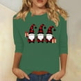thumbnail image 2 of Jsaierl Merry Christmas Shirts for Women Plus Size Christmas Graphic Tees Stretch Crewneck T-shirt 3/4 Sleeve Holiday Blouse Tops Christmas Gifts, 2 of 5