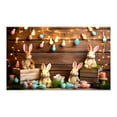 thumbnail image 2 of HongHeng Happy Easter Decorations Easter Backdrops Photography Banner Bunny Grassland Rustic Wood Background Eggs Banner for Jesus Easter Spring Party Decorations, 70.9 x 43.3 Inch, 2 of 6