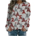 thumbnail image 1 of GHSDFBB Chandails de Noël pour Femmes Mode Loisirs Imprimé Graphique Manches Longues Hauts Mignons Chandail en Molleton Col Rond Cadeau de Noël, 1 of 5