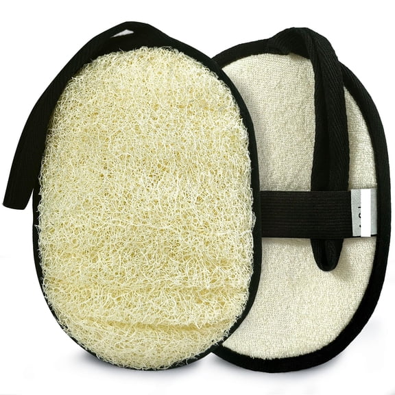 Natural Loofah Sponge (2 Pack),Large 7"x5.1"Shower Loofah Sponge Exfoliating Body Scrubber for Women and Men,Natural Materials are Easily Biodegradable and Bath Exfoliation Doesn't Hurt The Skin