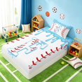 thumbnail image 2 of Manfei Cute Baseball Twin Fitted Sheet, Cartoon Letter FBedding, Light Blue F 2-Piece, 1 Fitted Sheet and 1 Pillowcase, 2 of 6