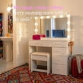 thumbnail image 6 of Boahaus Cleo Vanity Desk with Mirror and Lights – 5 Drawer Makeup Vanity Table with Storage, Power Outlet and Stool, 6 of 12