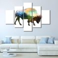 thumbnail image 4 of TISHIRON 5PCS Framed Bison Theme Canvas Wall Art Set,60"x40" Mountain Scenery Wall Canvas Art Decor, 4 of 7