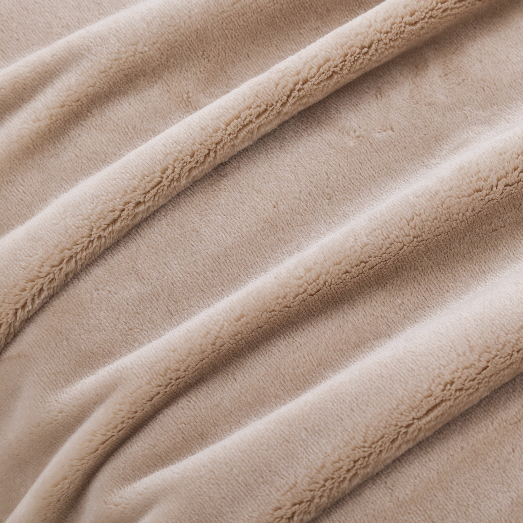 Better Homes & Gardens Velvet Plush Soft Bed Blanket, King Size, Almond Biscuit