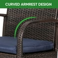 thumbnail image 3 of SAILARY 2 Pcs Wicker Patio Dining Padded Cushions, Outdoor Rattan Chairs with Armrest Support 350 lb, Brown, 3 of 7