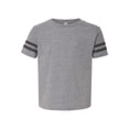 thumbnail image 2 of Rabbit Skins Toddler Fine Jersey Short Sleeve Football Tee, Granite Heather/Vintage Smoke, 2T, 2 of 3