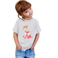 thumbnail image 4 of WEIYLL Tshirts for Girls Casual Cartoon Flower Print Round Neck Loose Short Sleeve Child Tee Tops for 8-9 Years, 4 of 4