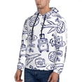 thumbnail image 3 of Lsque World Travel2 Pattern Casual Men's Hoodie,Hooded Sweatshirt with Kangaroo Pocket,Pullover Hoodie-Large, 3 of 7