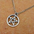 thumbnail image 6 of cYkl 2Pcs Fashion Unisex Star Circle Pentagram Pendant Necklace Couple Xmas Gift, 6 of 6