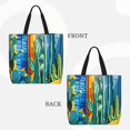 thumbnail image 2 of Fotbe Bright Paper Cactus Scene Bolsa Tote con Estampado para Mujer, Bolsos con Cremallera, Bolsa de Hombro Casual de Gran Capacidad con Bolsillos Internos, 2 of 7