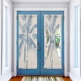 thumbnail image 2 of Blue Palm Tree Door Curtains for Door Window, French Sidelight Front Back Door Curtains With Tieback, Coastal Summer Wooden Kitchen Rod Pocket Drapes Panel, 54"x72", 2 of 5
