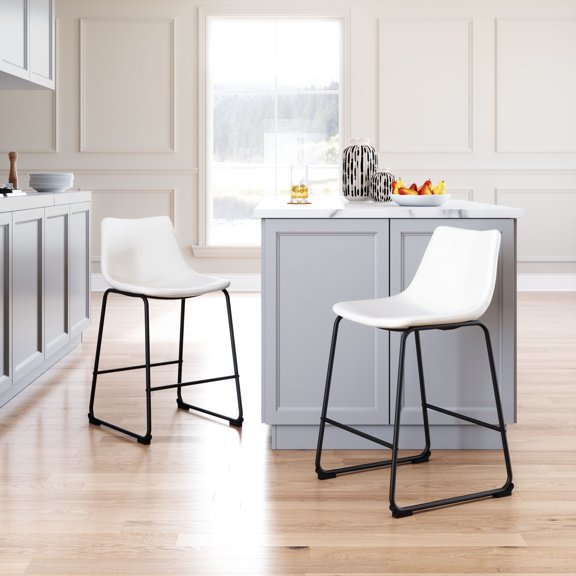 ZUO Smart Counter Chair (Set of 2) Distressed White