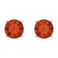 thumbnail image 3 of Clara Pucci 1.5Ct Red Round Cut VVS1 Screw Back Stud 14k Solid hypoallergenic Gold Designer Earrings For April, 3 of 7