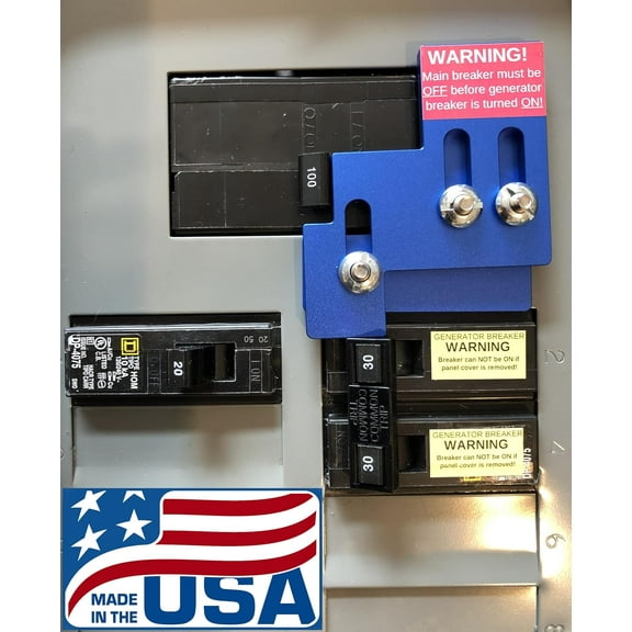 Generator Interlock Kit SQD100A for Square D Homeline 100 AMP and 125 Amp Panels - Made in USA!