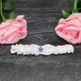 thumbnail image 7 of White Wedding Garter Set with Something Blue Flower Charm - Plus, 7 of 7