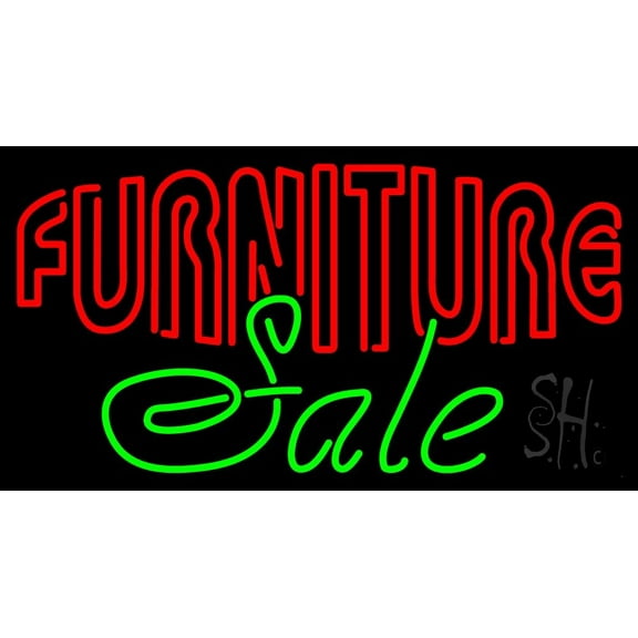 Red Furniture Sale LED Neon Sign 20" Tall x 37" Wide - inches Black Square Cut Acrylic Backing, with Dimmer - Premium built indoor Sign for Storefront, Store interior, Exhibition, Decor.
