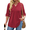 Wine Red, variant on Zeagoo Womens Plus Size Long Sleeve Tops V Neck Plaid Roll Up Shirts Basic Casual Work Blouses
