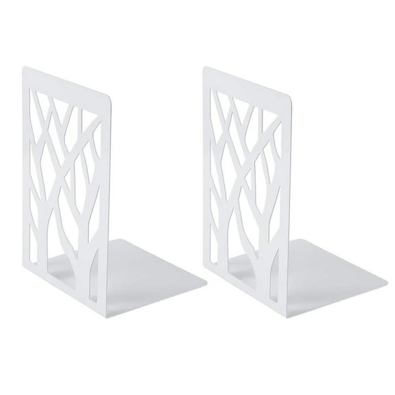 Book Ends Metal Bookends Supports Book Stoppers White(1 Pairs)