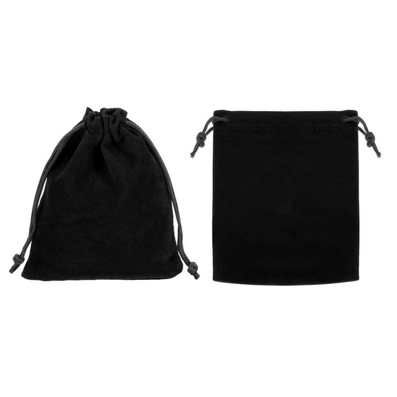 Uxcell Headphone Bag 2 Pcs 4.72x3.54 inch Travel Headset Carrying Pouch Soft Drawstring for Over-Ear Headphones Black
