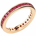 thumbnail image 4 of HeartsAndYou 2ct Natural Pink Ruby Wedding Band Ring Milgrain Eternity 14k SOLID Rose Gold, 4 of 6