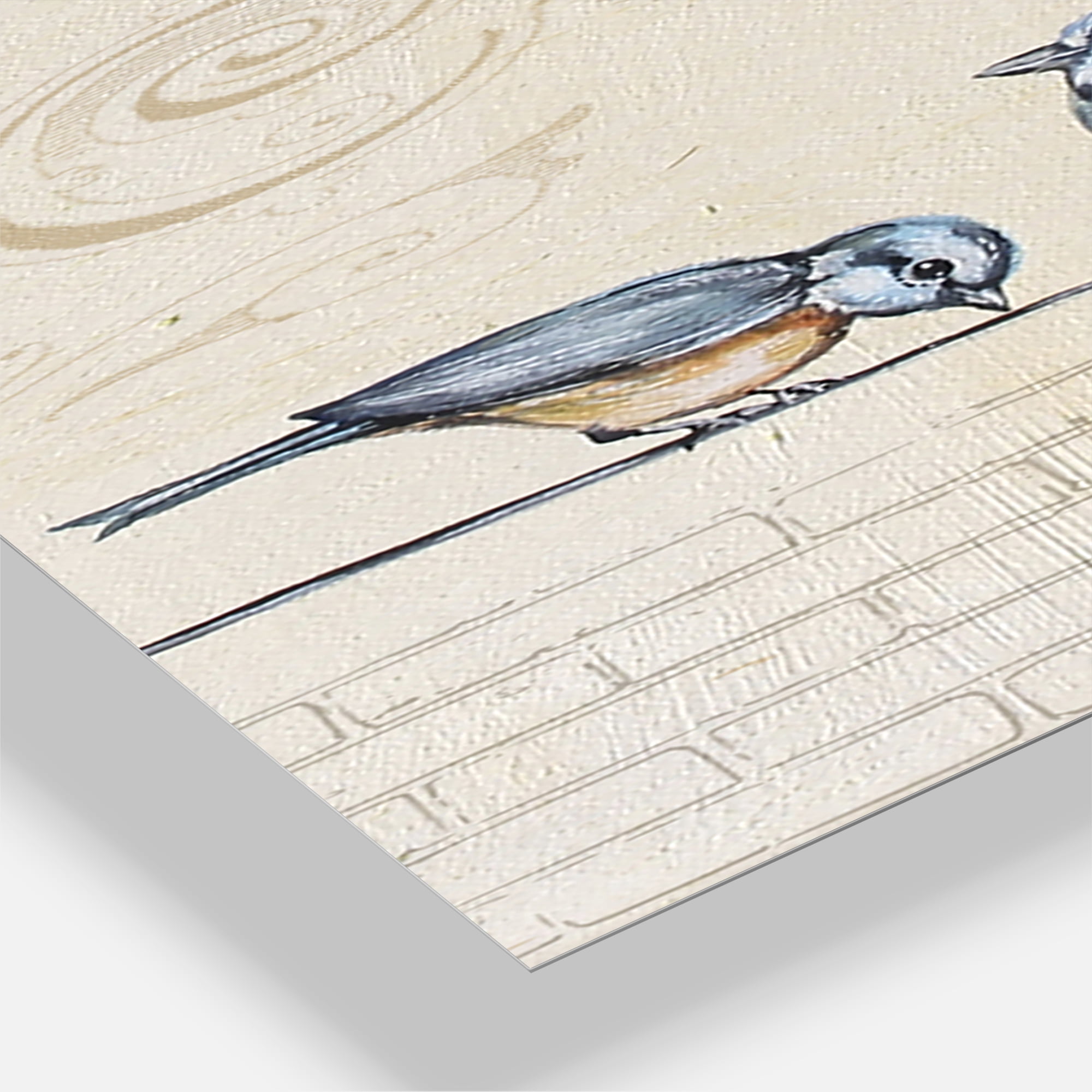 Designart 'Birds Gathered On Wire Paris I' Oversized Cottage Wall Clock