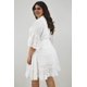 thumbnail image 3 of Vestido Roman Fashion algodón cinto Talla extra 8541 blanco 40, 3 of 7