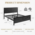 thumbnail image 3 of Full Size Platform Bed Frame with LED Lights, USB Charging, and Farmhouse Barn Door Headboard, Strong Metal Slats Support, Noise Free, No Box Spring Needed, Black, 3 of 8
