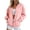 Pink, variant on Bomber Jackets For Women Casual Fashion Button Down Long Sleeve Cardigan Casual Streetwear With Pockets (2XL, Pink)