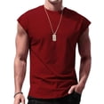 thumbnail image 4 of Mens Sleeveless Shirts Cotton Workout Tank Tops Cut Off Shirts Gym Muscle Loose Fit Tee Red 4XL, 4 of 4