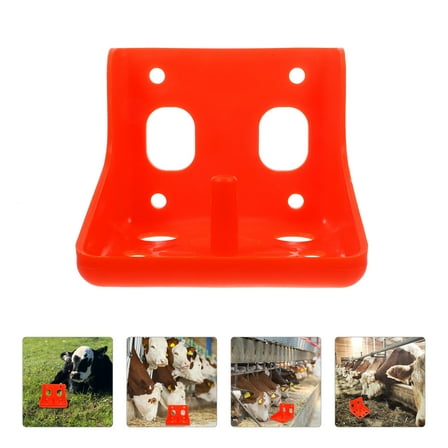 Uonlytech Livestock Feeding Box Orange Plastic Practical for Farm Use 2Pcs