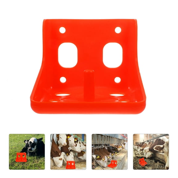 Uonlytech Livestock Feeding Box Orange Plastic Practical for Farm Use 2Pcs