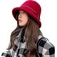 thumbnail image 1 of Sombrero Fedora de invierno de color sólido para mujer, lana, sombreros de pescador gruesos y cálidos, sombrero clásico de lana a prueba de viento, 1 of 3