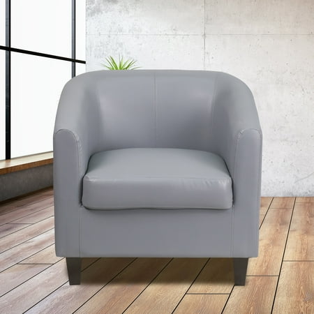Flash Furniture - LeatherSoft Lounge Chair with Sloping Arms - Gray