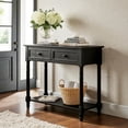 thumbnail image 2 of Tcbosik Console Table with 2 Storage Drawers, Entryway Table with Open Shelf, 35.5 inch Behind Couch Table for Living Room, Hallway, Easy Assembly, Black, 2 of 10