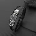 thumbnail image 6 of 2PCS Vintage Punk Skull Round  Bracelet Multi layer Beaded Weaving Leather Bracelet Fashion Creative Men's Jewelry, 6 of 7
