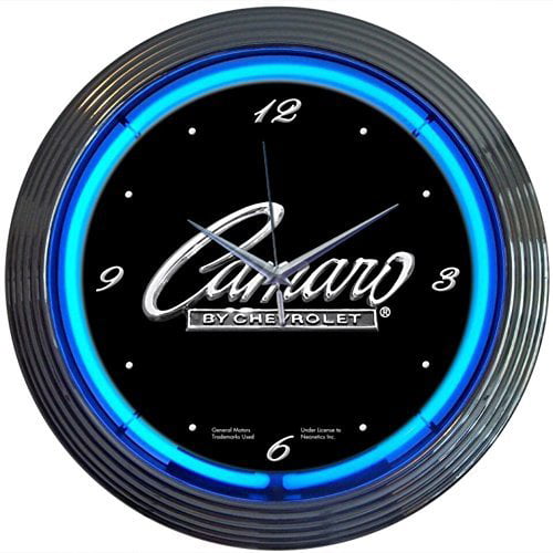 Harley-Davidson® Oil Can Red Neon Gun Metal Round Wall Clock14.25" HDL-16617 