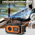 thumbnail image 2 of JOUALY 12000mAh Emergency Radio, AM/FM/NOAA Weather Radio,Portable Hand Crank Radio,Multi-Function Solar Radio,2 Solar Panels,USB Type-C Charging,Torch & LED Reading Lamp,SOS Alarm,Compass, 2 of 6
