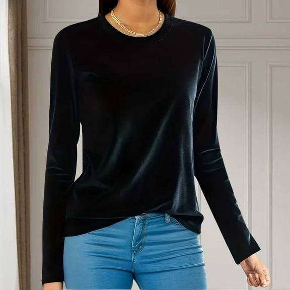 SNKSDGM Easter Shirts for Women Plus Size Tops for Women 5X-6X Velvet Tops for Women Trendy Crewneck Long Sleeve Velour Shirt Ladies Dressy Casaul Blouses Spring Clothing 2025