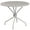 Silver, variant on Afuera Living 35.25" Round Steel Flower Print Patio Dining Table in White
