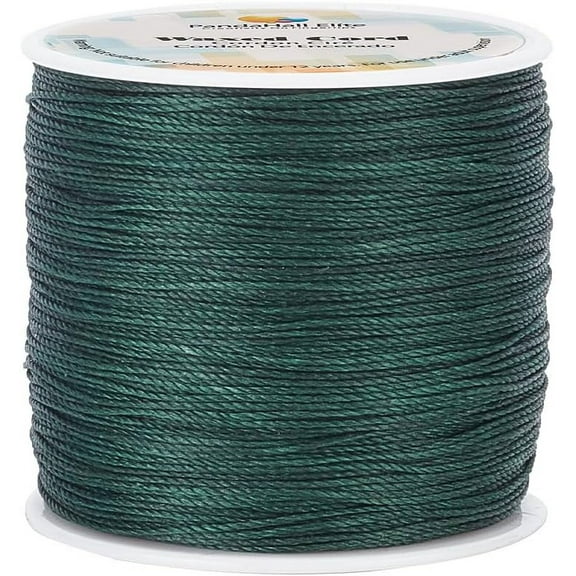 1set 115 Yards 0.5mm Dark Green Waxed Polyester Thread Beading String Twine Cord for DIY Bracelet Necklaces Waist Beads Jewelry Making Macrame Sewing Project