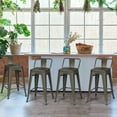 thumbnail image 2 of Costway Set of 4 Low Back Metal Counter Stool 24'' Seat Height Industrial Bar Stools, 2 of 12